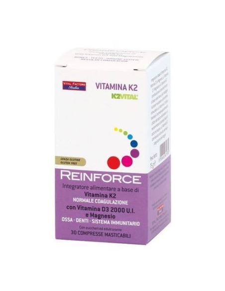 Reinforce Calcio+Vit D Mastic. - Utile nel periodo dello sviluppo per supportare l'accrescimento dell'apparato scheletrico